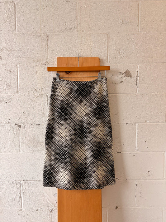 Vtg Black & White Tweed Skirt : 4