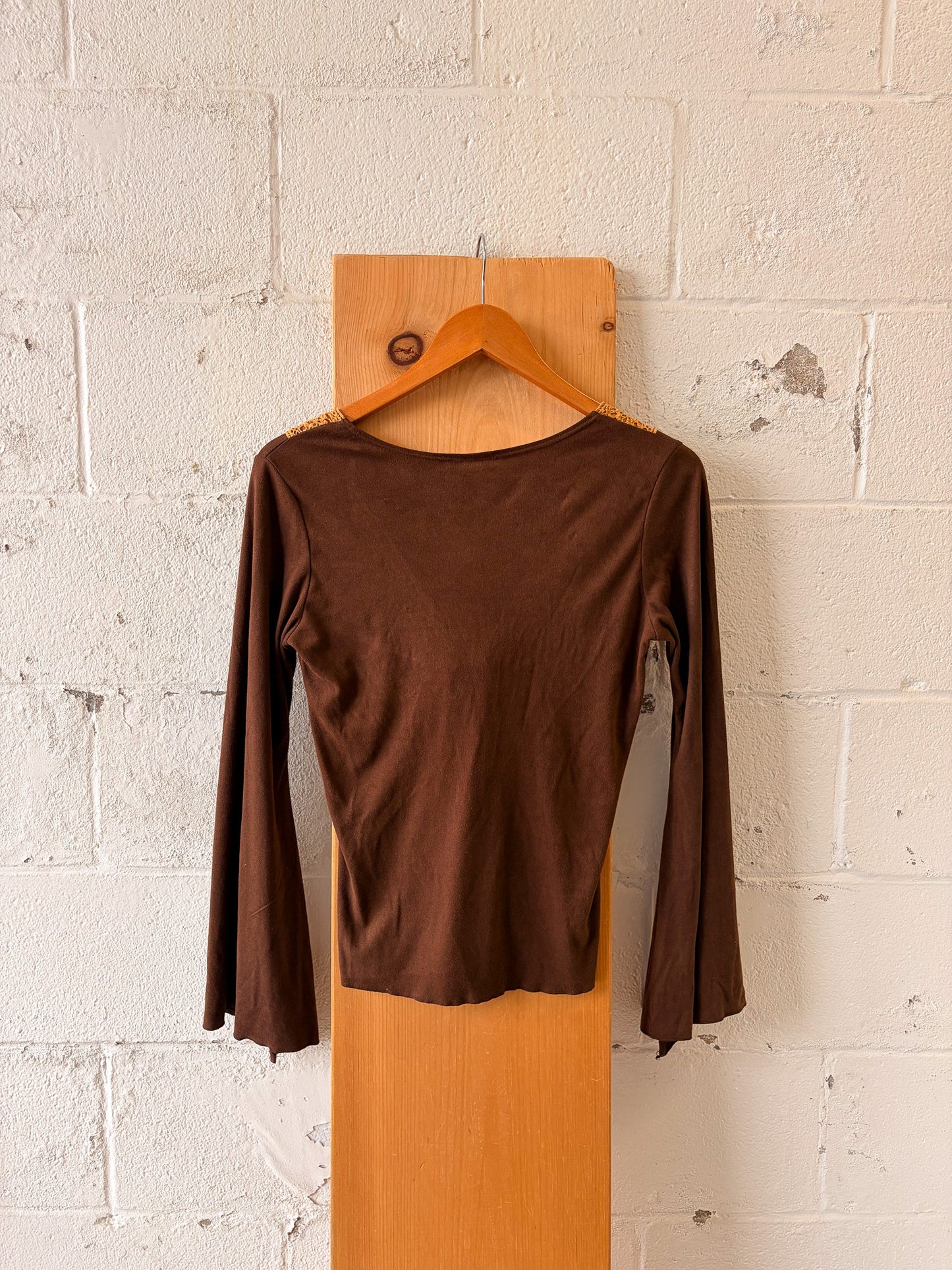 Vtg Boho Bell Sleeve Top : M