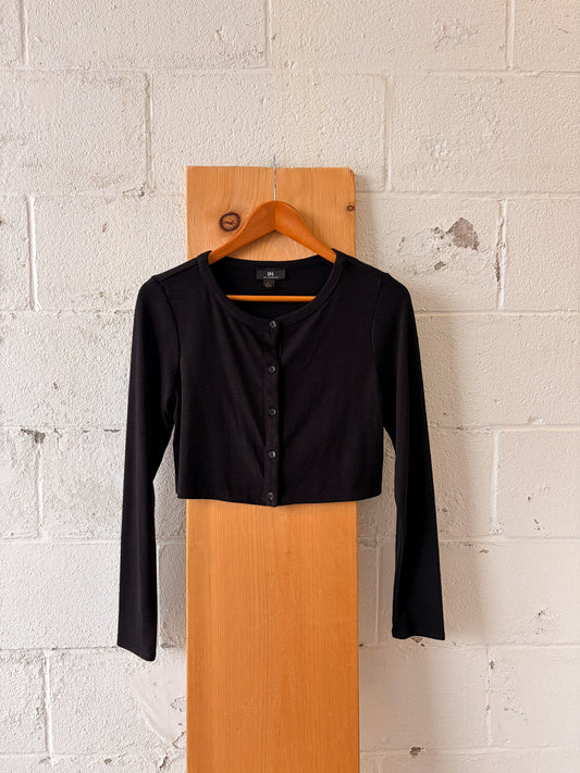Cropped Black Cardigan : M/L