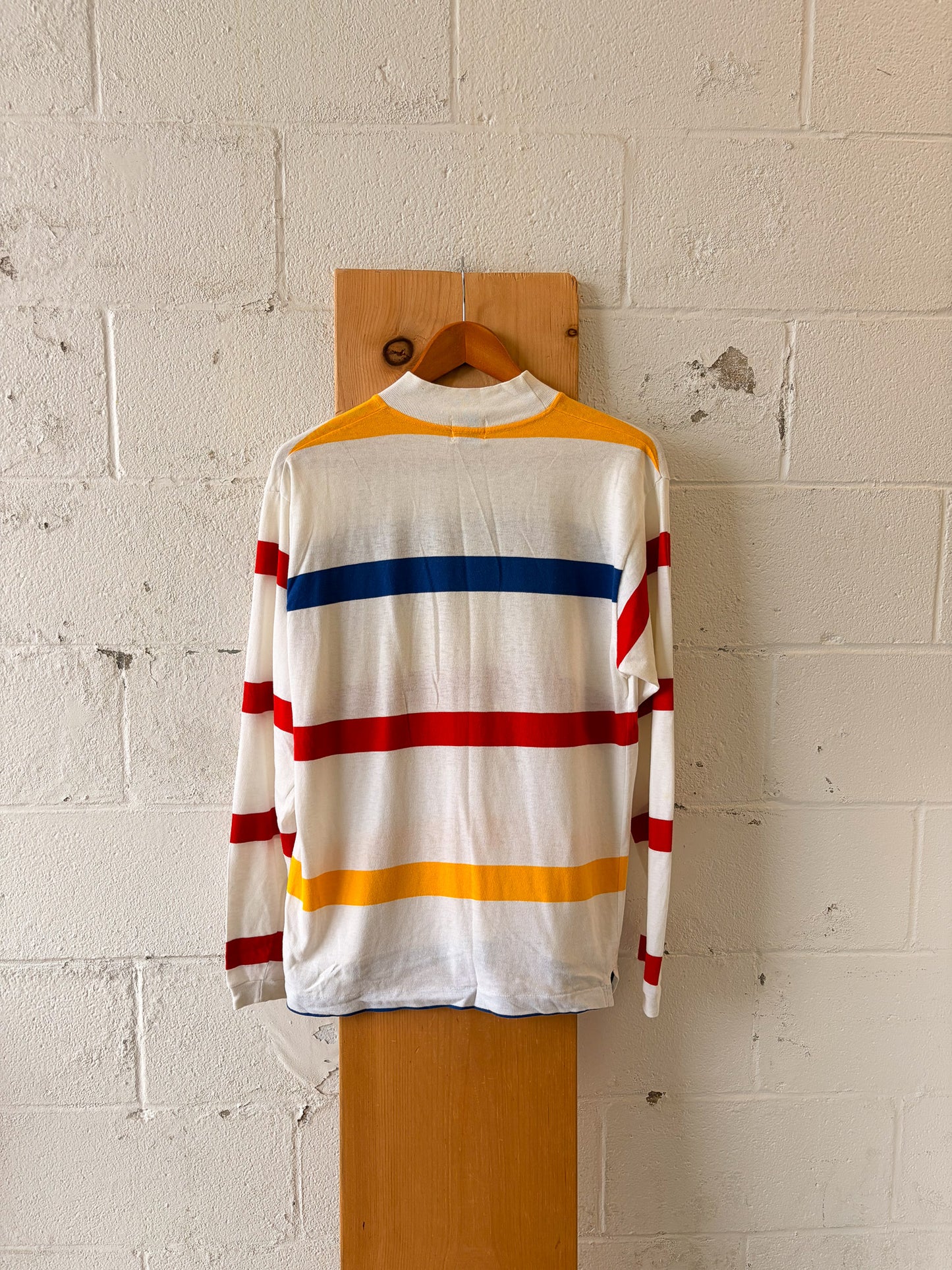 Vtg Striped Mock Neck : M