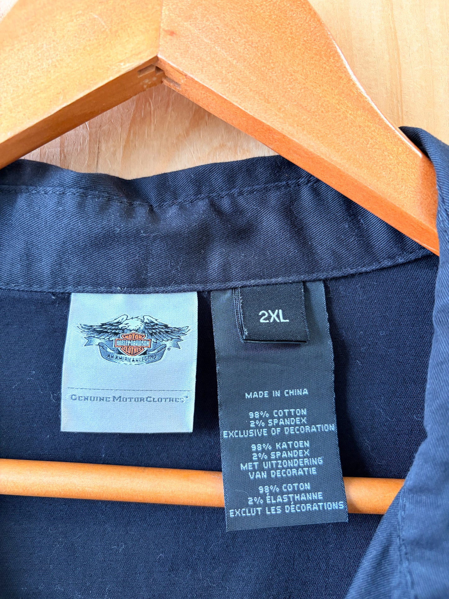 Rhinestone Logo Harley Vest : 2XL