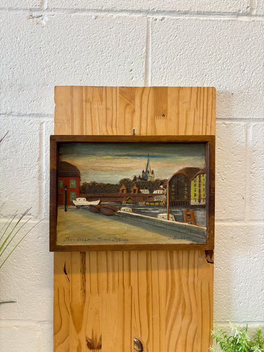 Signed Ole Bukkvoll 1966 Wood Carved Art (Local Pick Up Only)