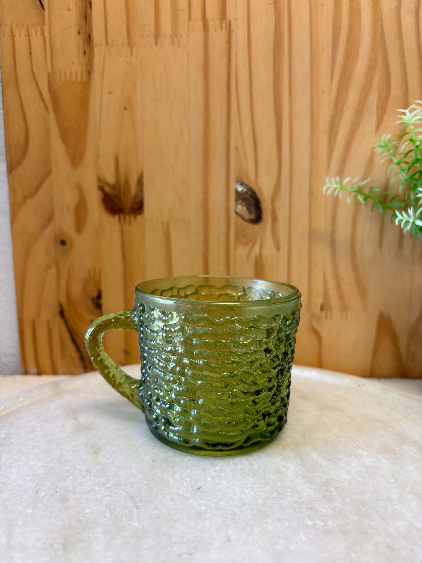 Vtg Set of Three Green Glass Mugs (Local Pick Up Only)