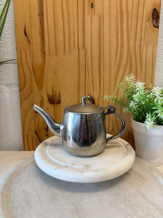 Vtg Mini Stainless Kettle