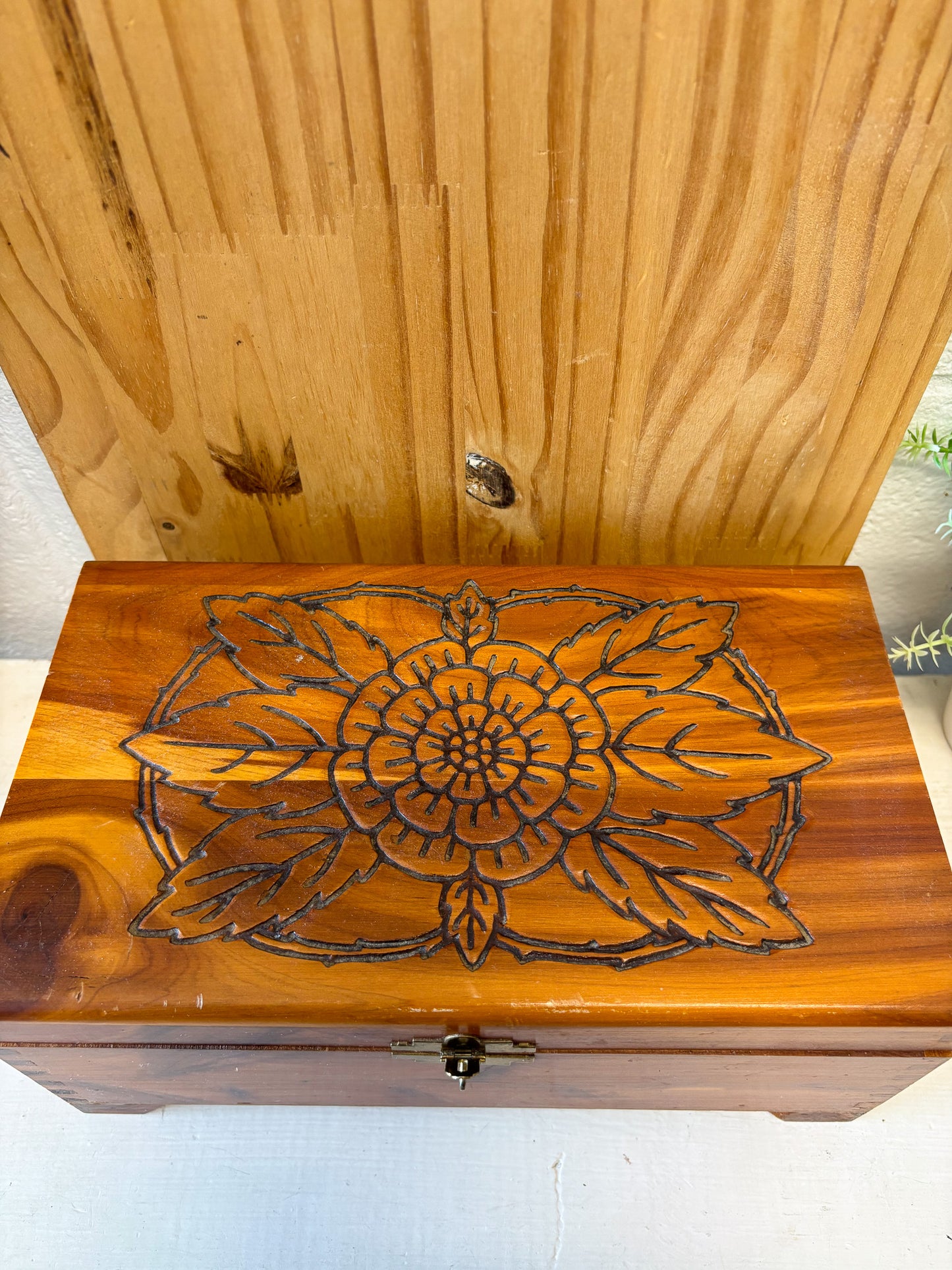 Floral Wooden Jewelry Box (Local Pick Up Only)