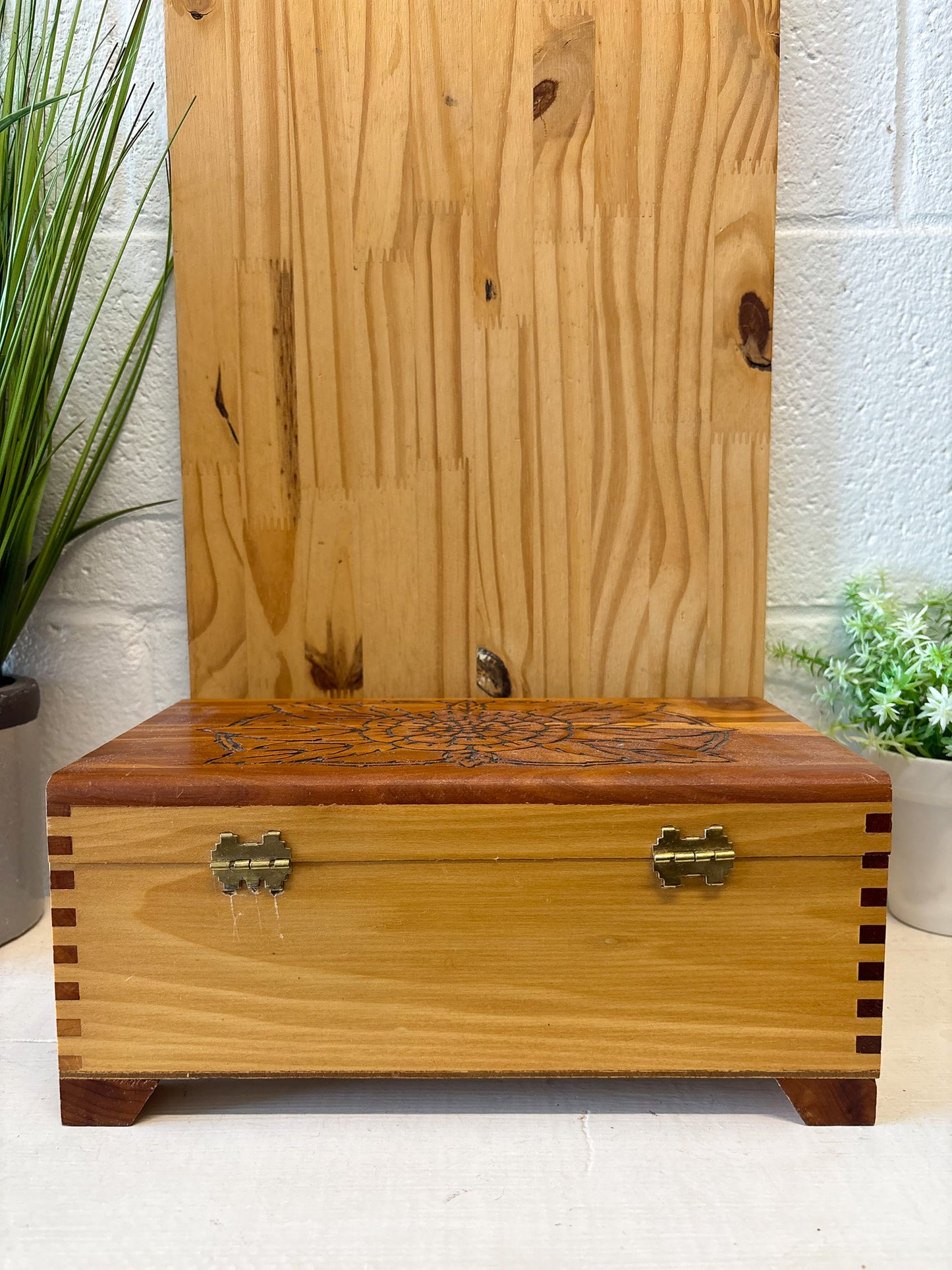 Floral Wooden Jewelry Box (Local Pick Up Only)