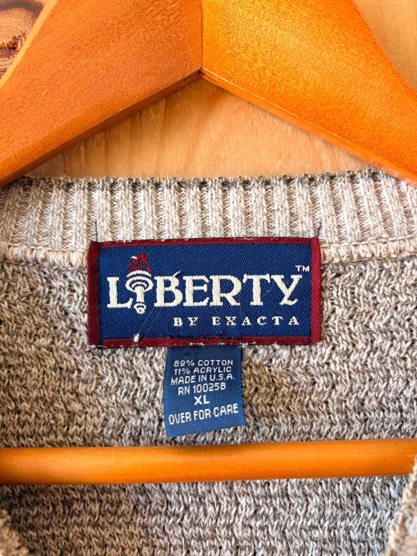 Vtg Striped Oatmeal Sweater : XL