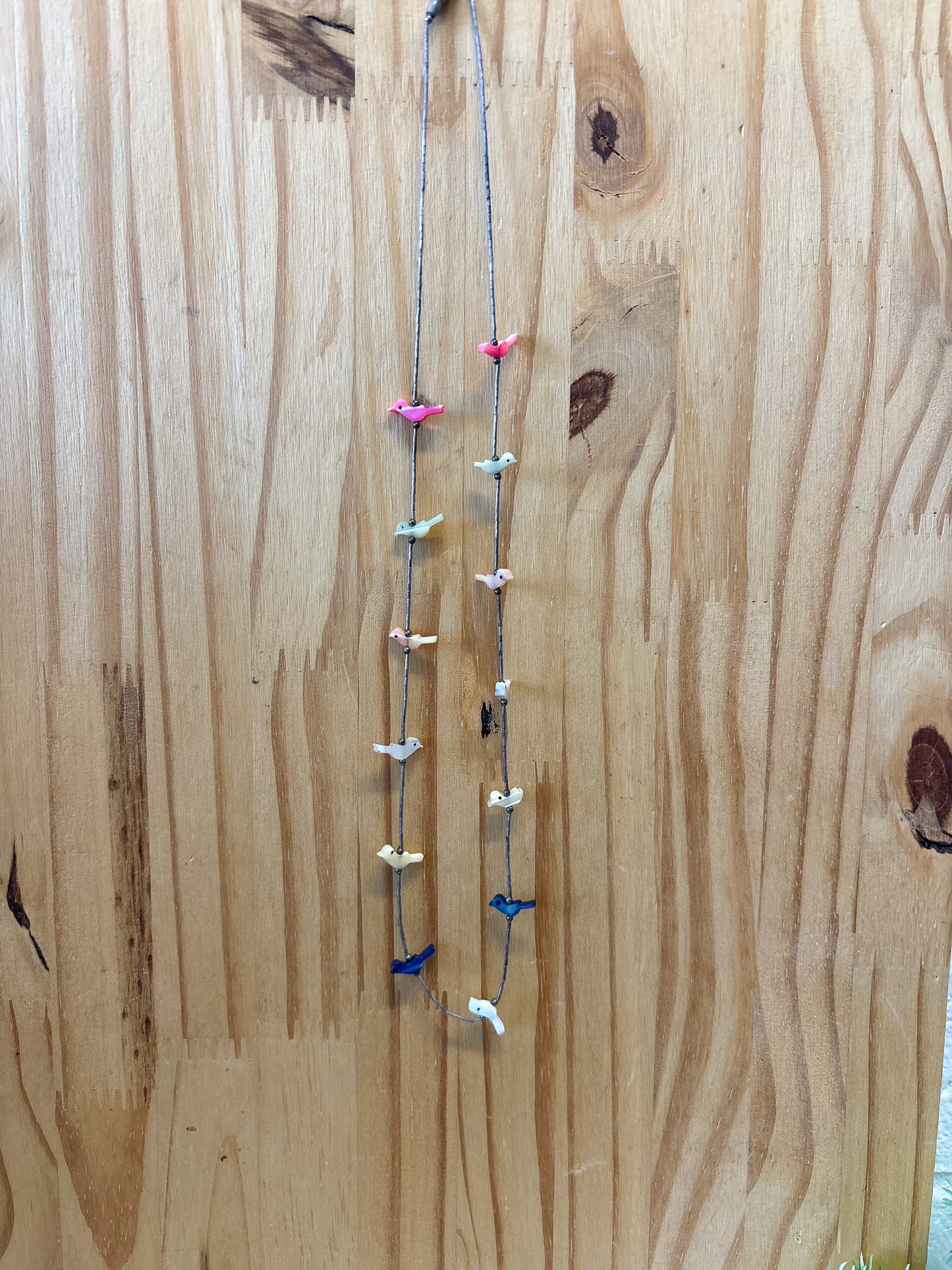 Vtg Colorful Bird Necklace