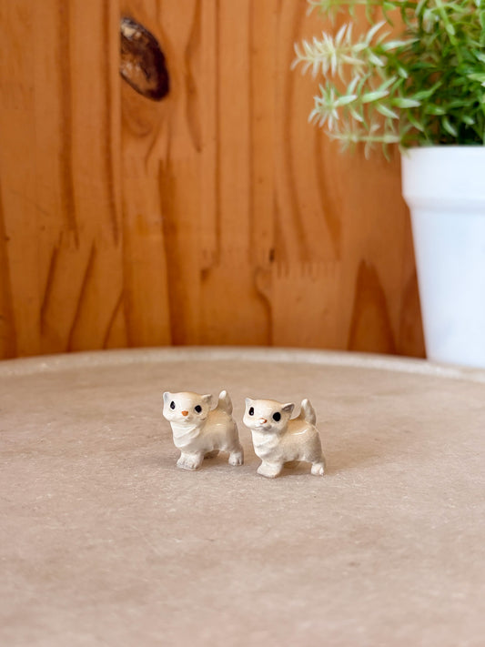 Vtg Pair of Miniature Twin Cream Cats
