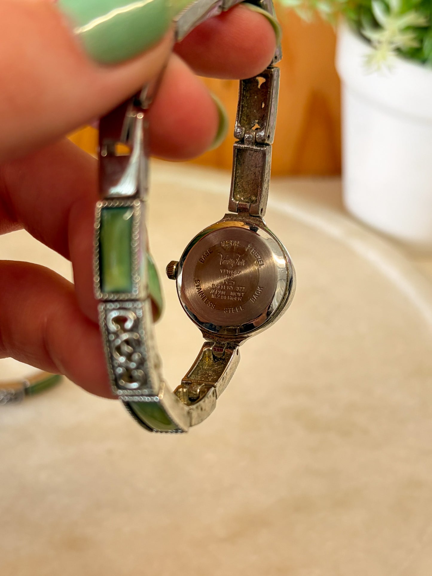 Green Detailed Watch & Bracelet Set (Untested)