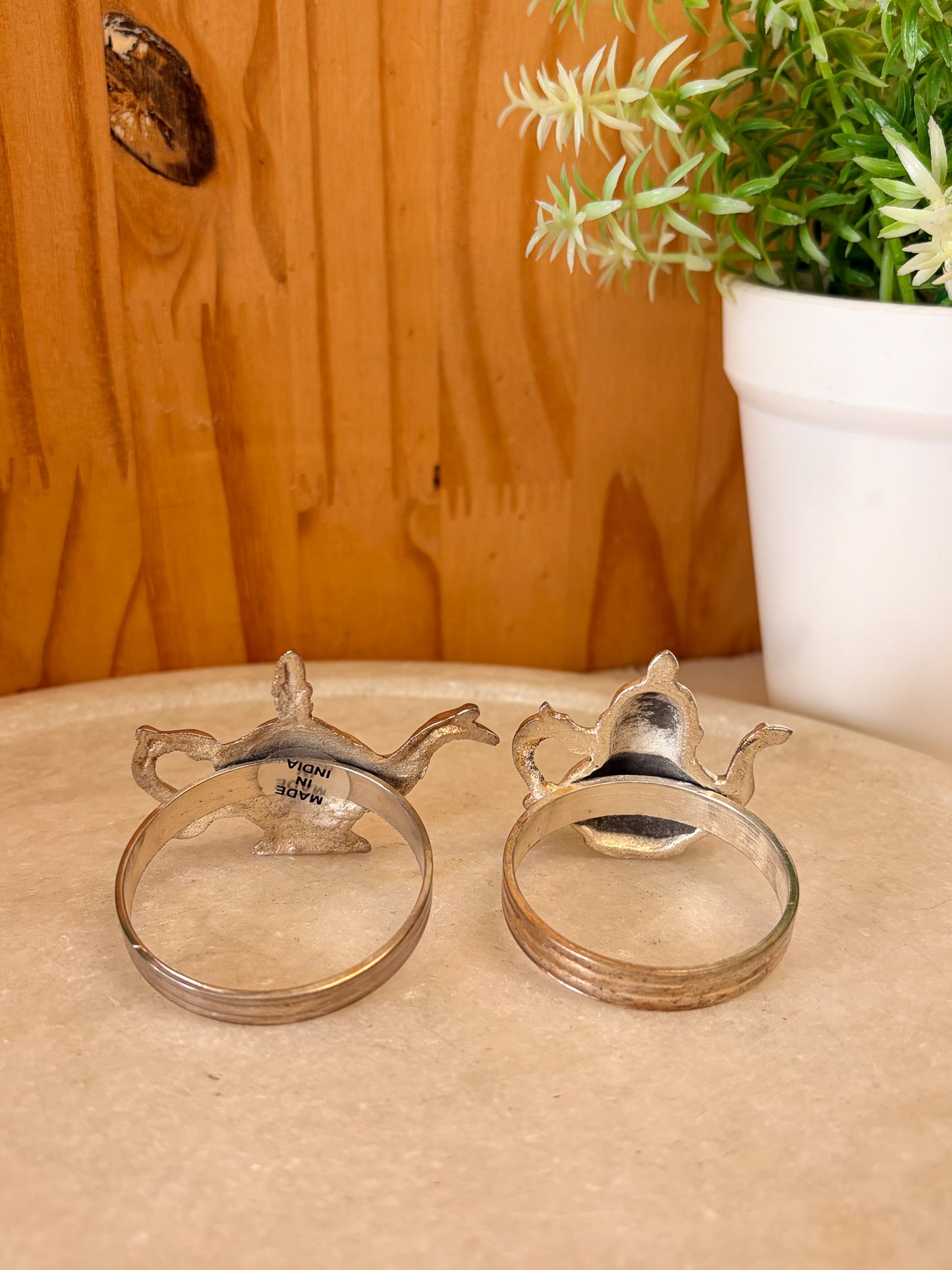 Vtg Andrea by Sadek Teacup Napkin Ring Set of 4