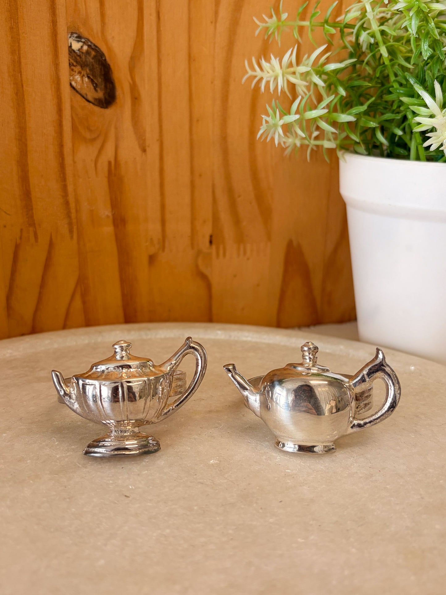 Vtg Andrea by Sadek Teacup Napkin Ring Set of 4