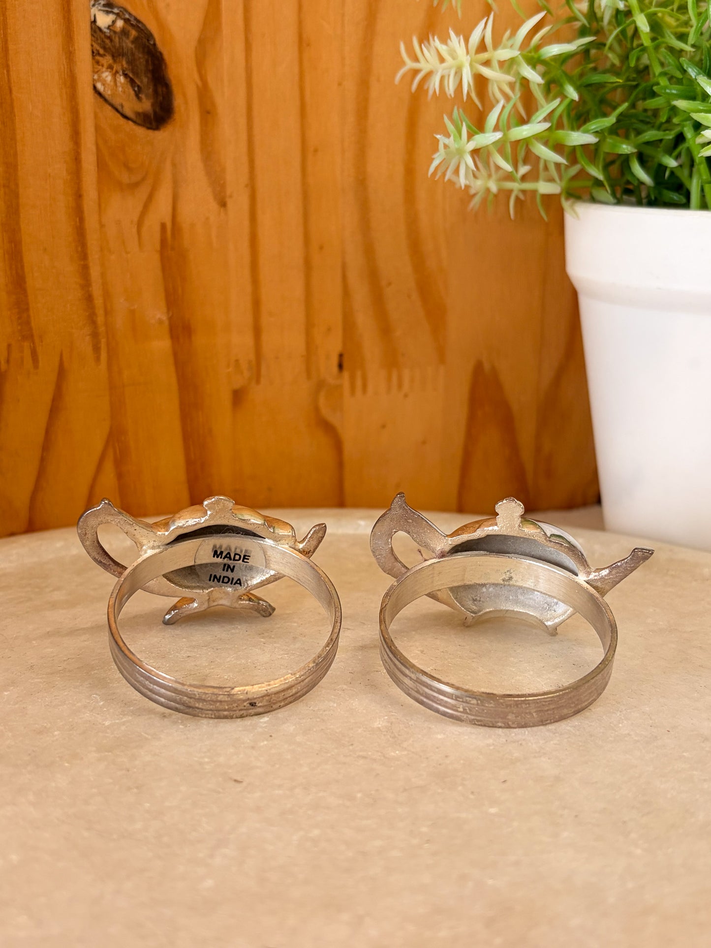 Vtg Andrea by Sadek Teacup Napkin Ring Set of 4