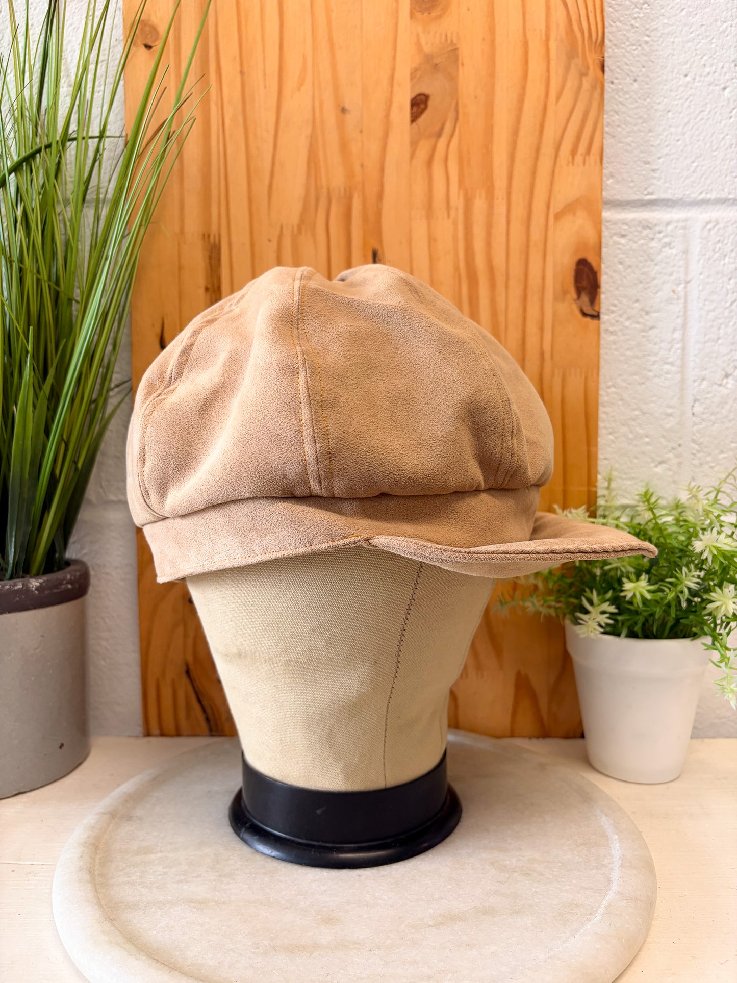 Soft Khaki Newsboy Cap : L/XL