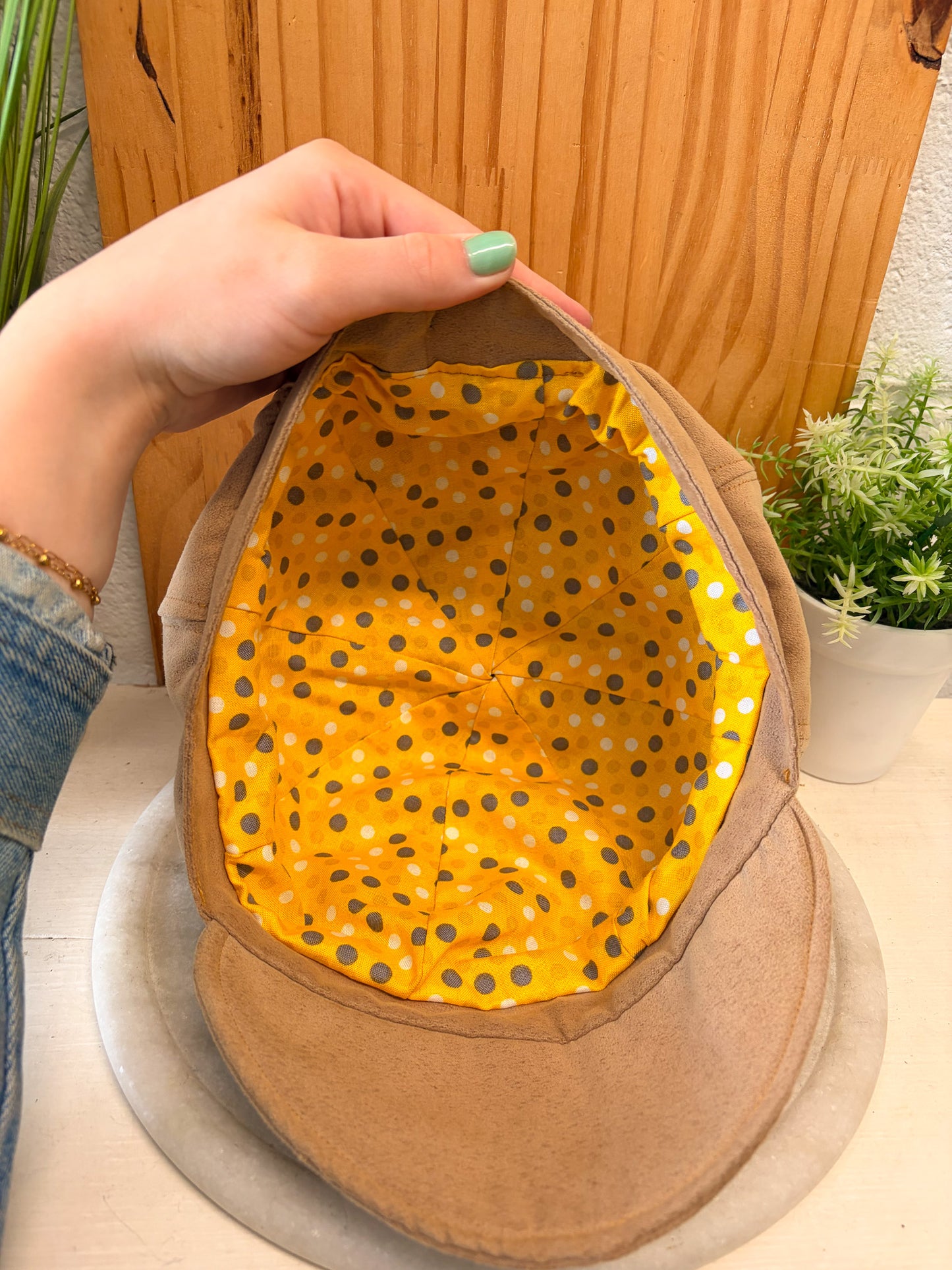 Soft Khaki Newsboy Cap : L/XL