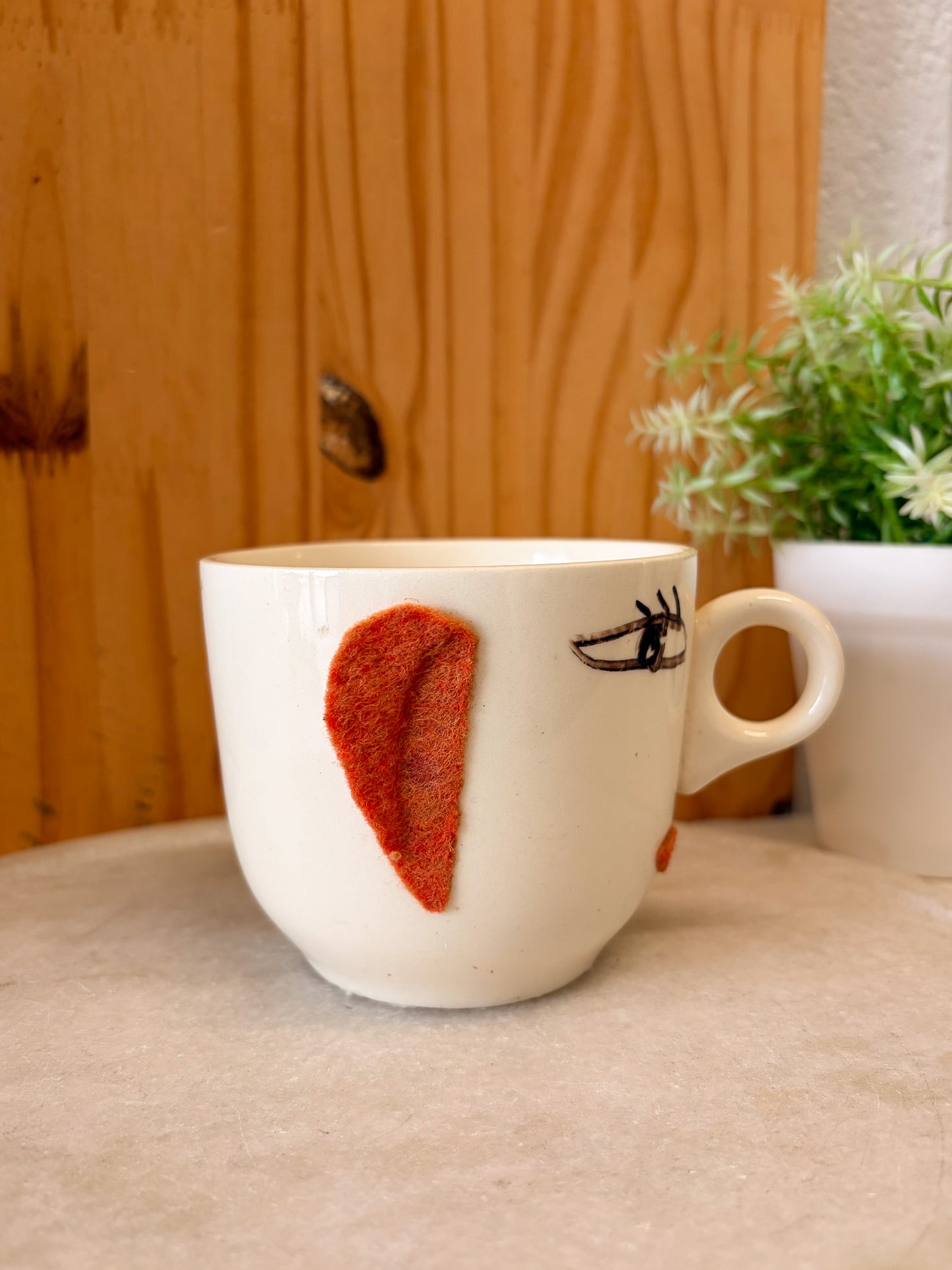 Vtg Hand Painted Face Mug with Ears (Local Pick Up Only)
