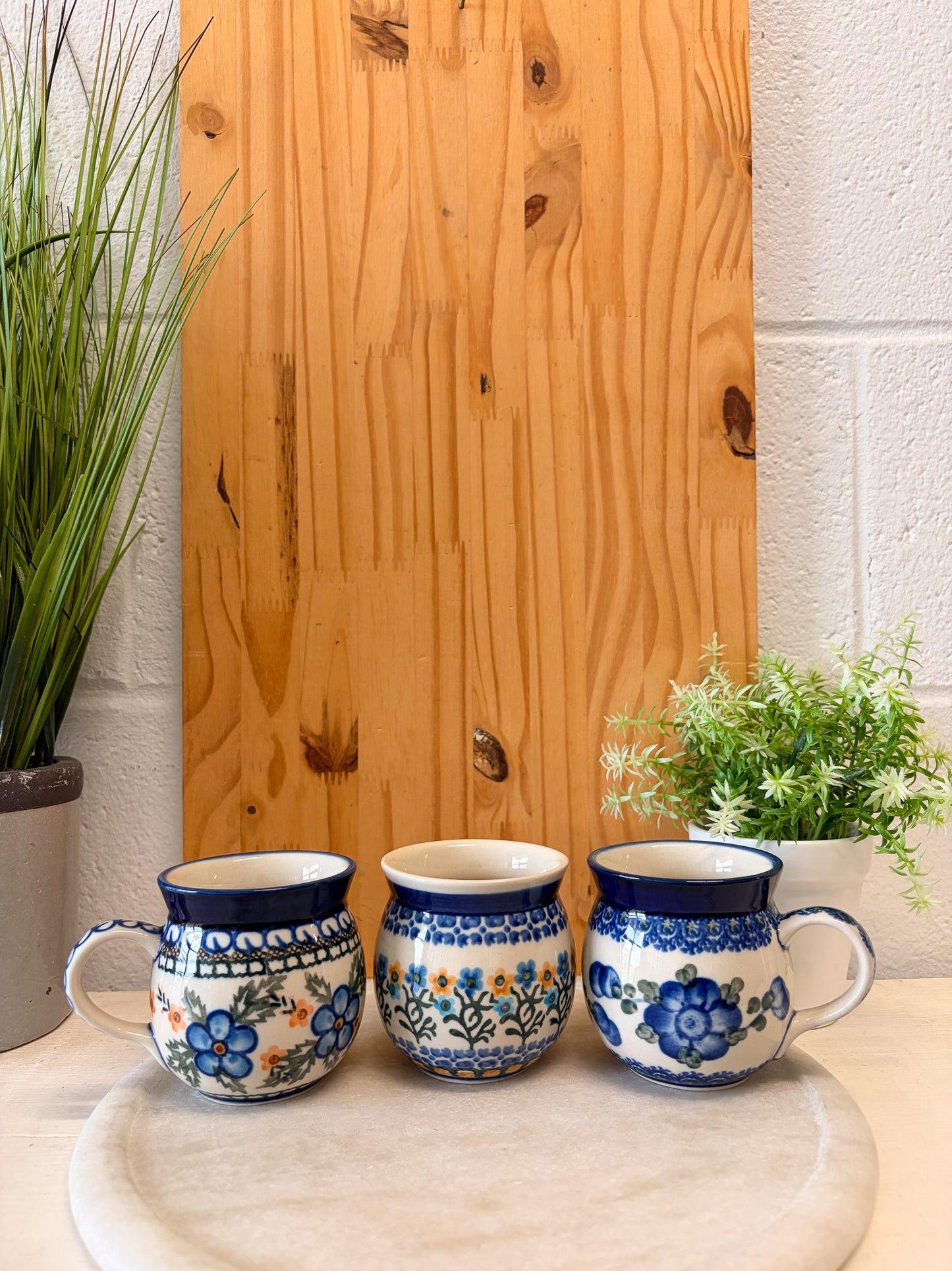 Vtg Set of 3 Handmade Polish Mugs (Local Pick Up Only)