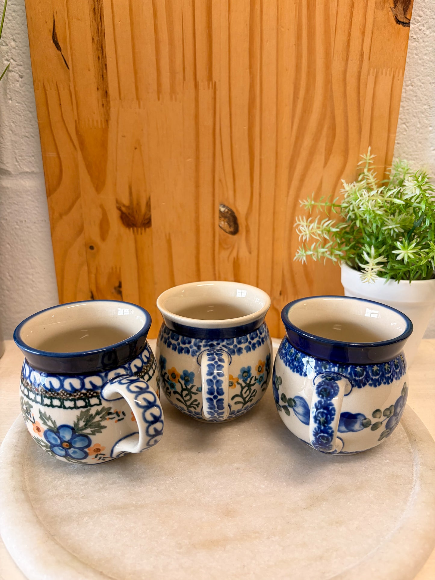 Vtg Set of 3 Handmade Polish Mugs (Local Pick Up Only)