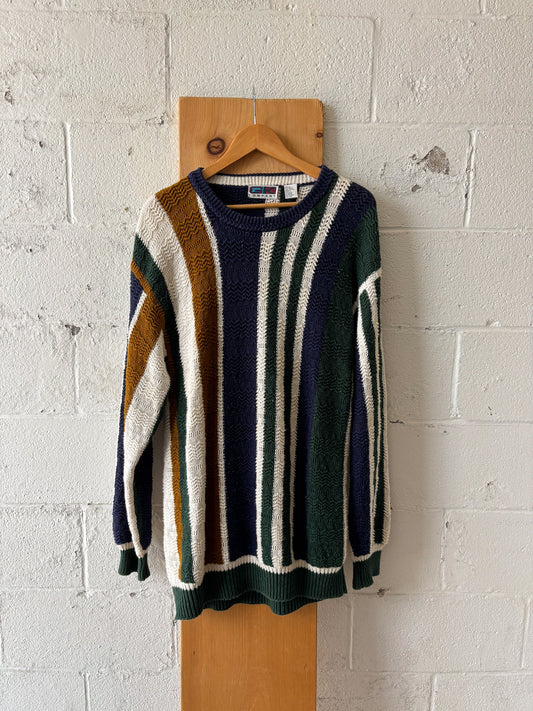 Vtg Striped Knit Sweater : XL