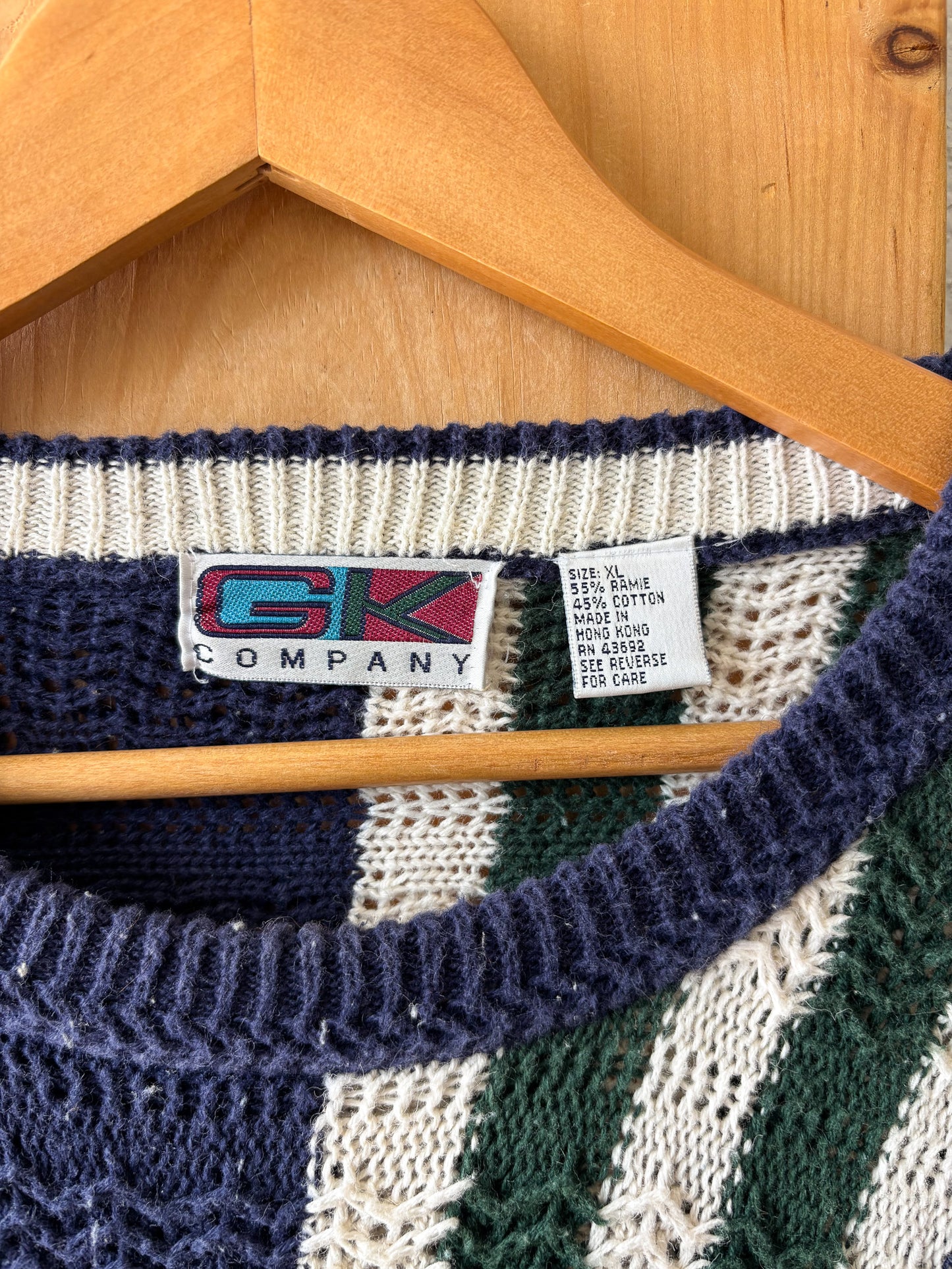 Vtg Striped Knit Sweater : XL