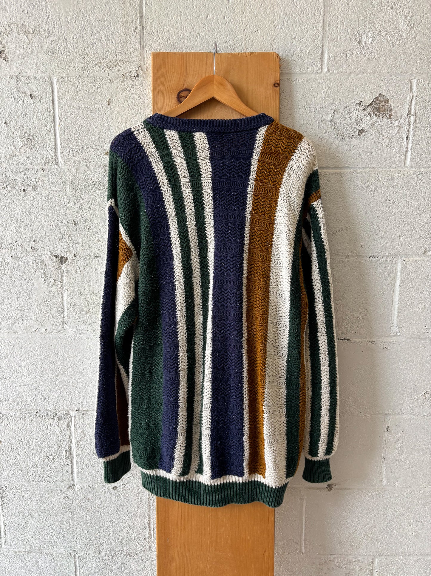 Vtg Striped Knit Sweater : XL