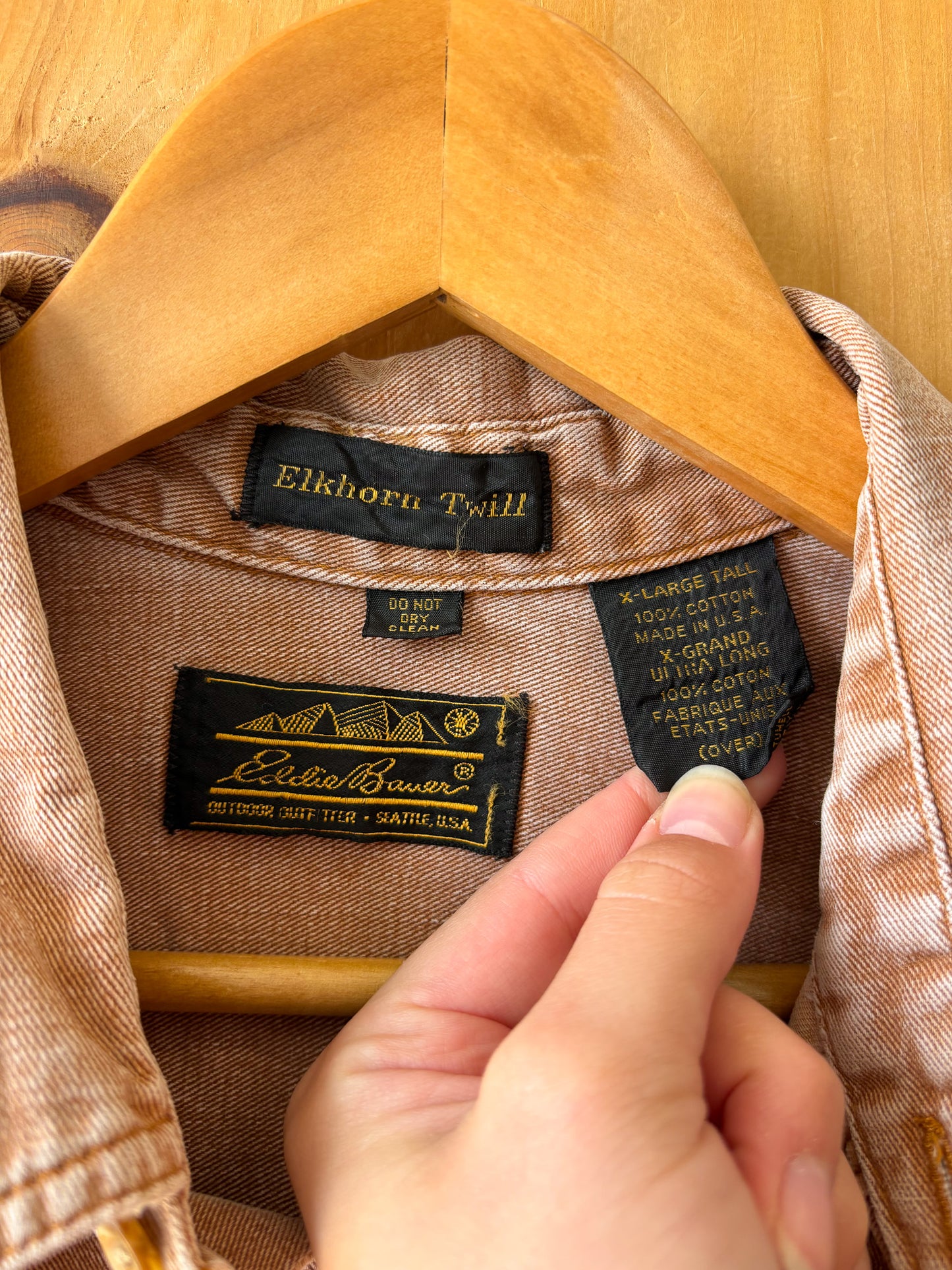 Vtg Elkhorn Twill Eddie Bauer Button Up : Tall XL