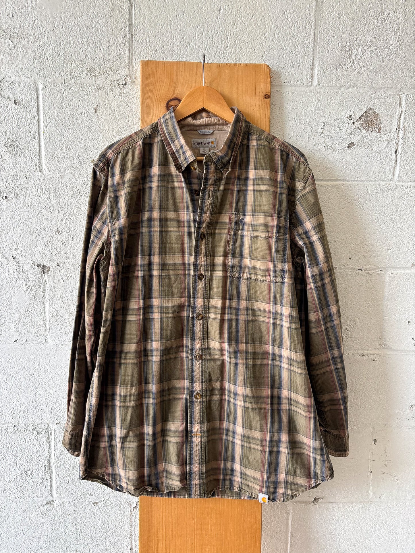 Plaid Carhartt Button Up : Tall XL