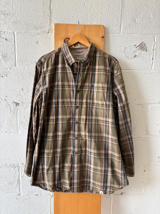 Plaid Carhartt Button Up : Tall XL