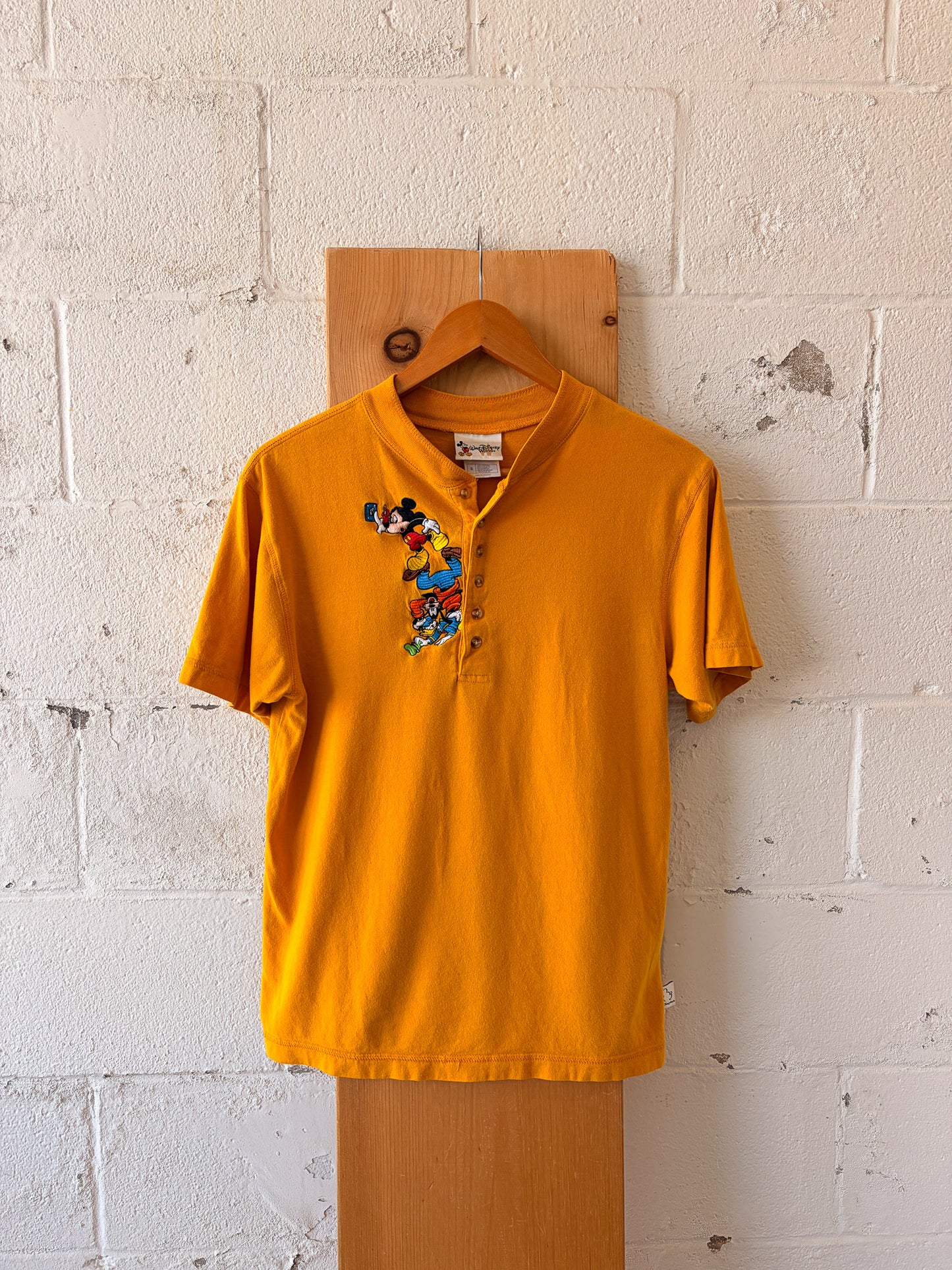 Vtg Mickey & Friends Embroidered Henley : S