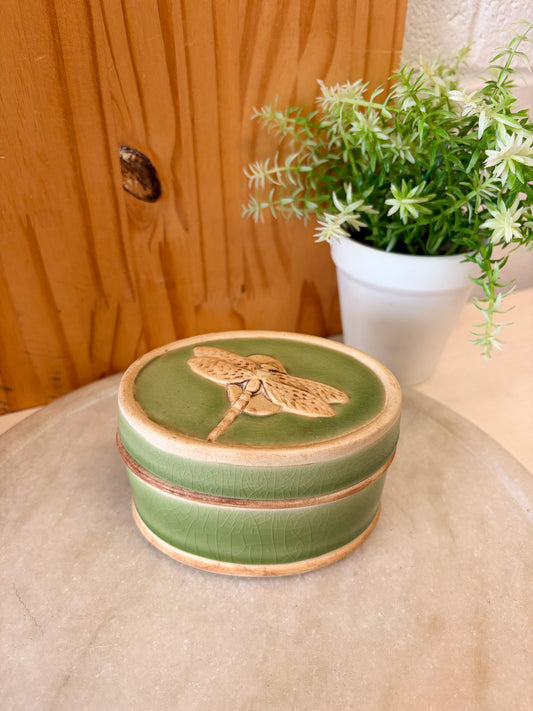 Sage Green Dragonfly Trinket Box (Local Pick Up Only)