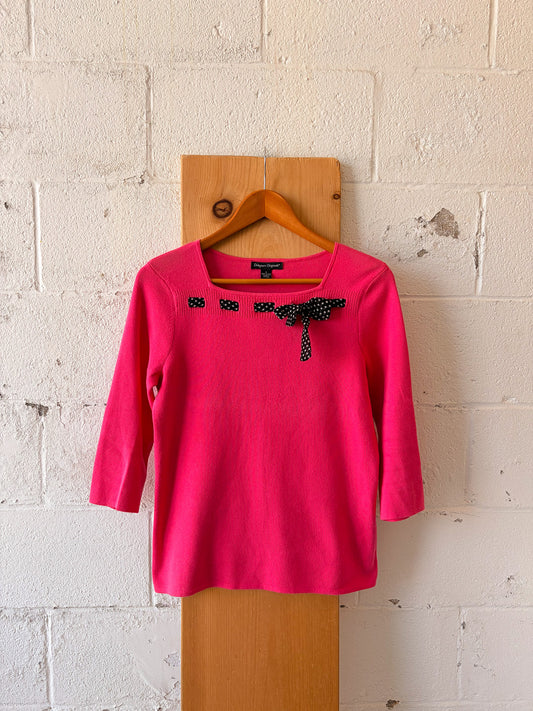 Bow Detailed Pink Top : S