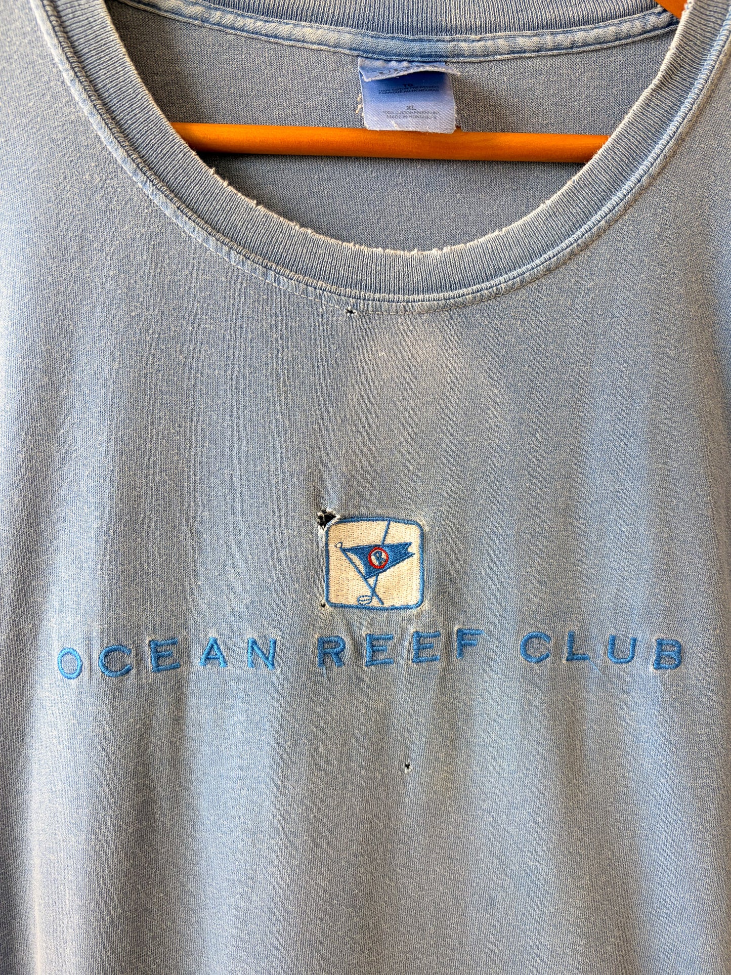 Vtg Distressed Ocean Reef Tee : XL