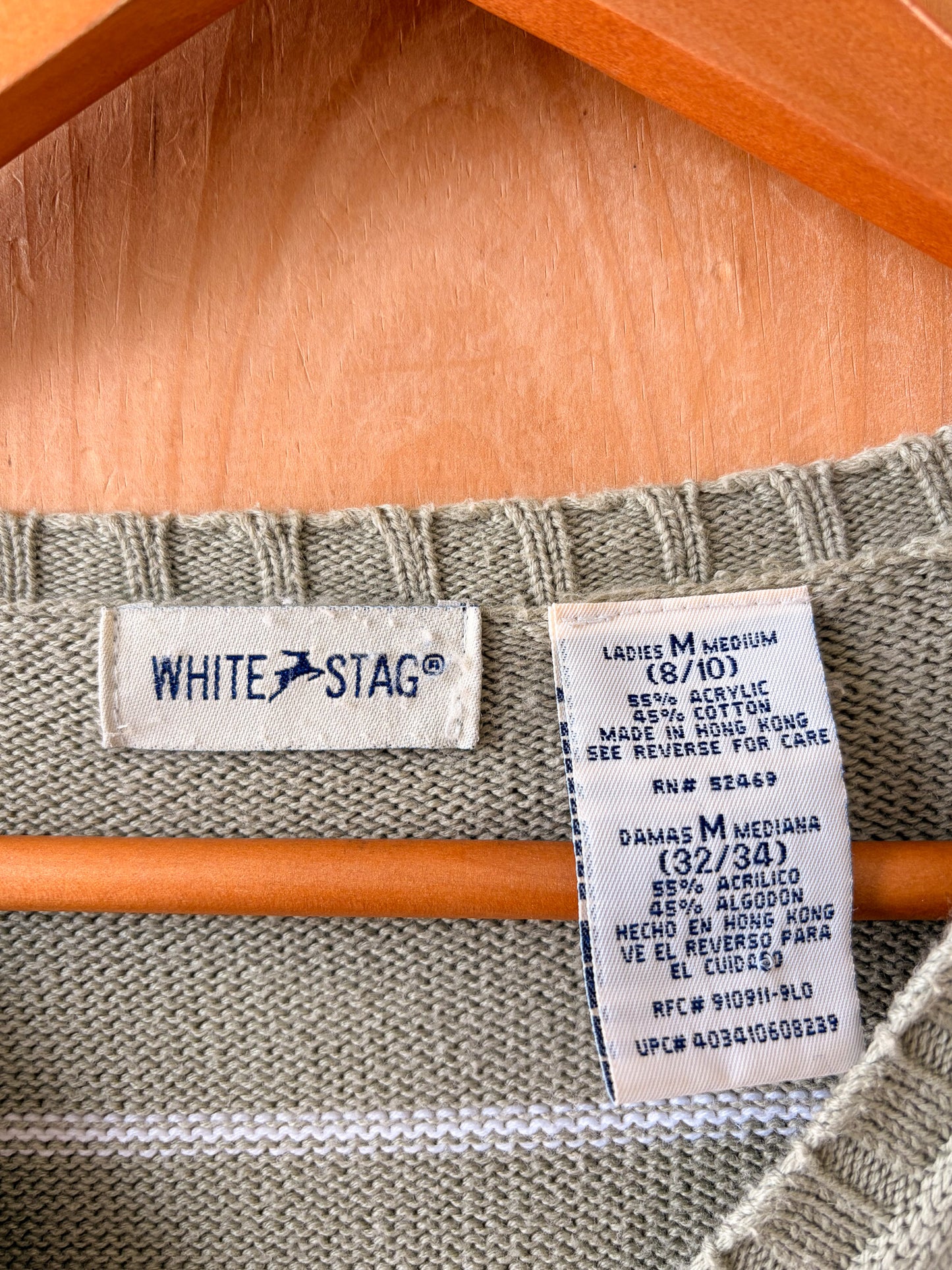 Striped Sage Green Sweater : M