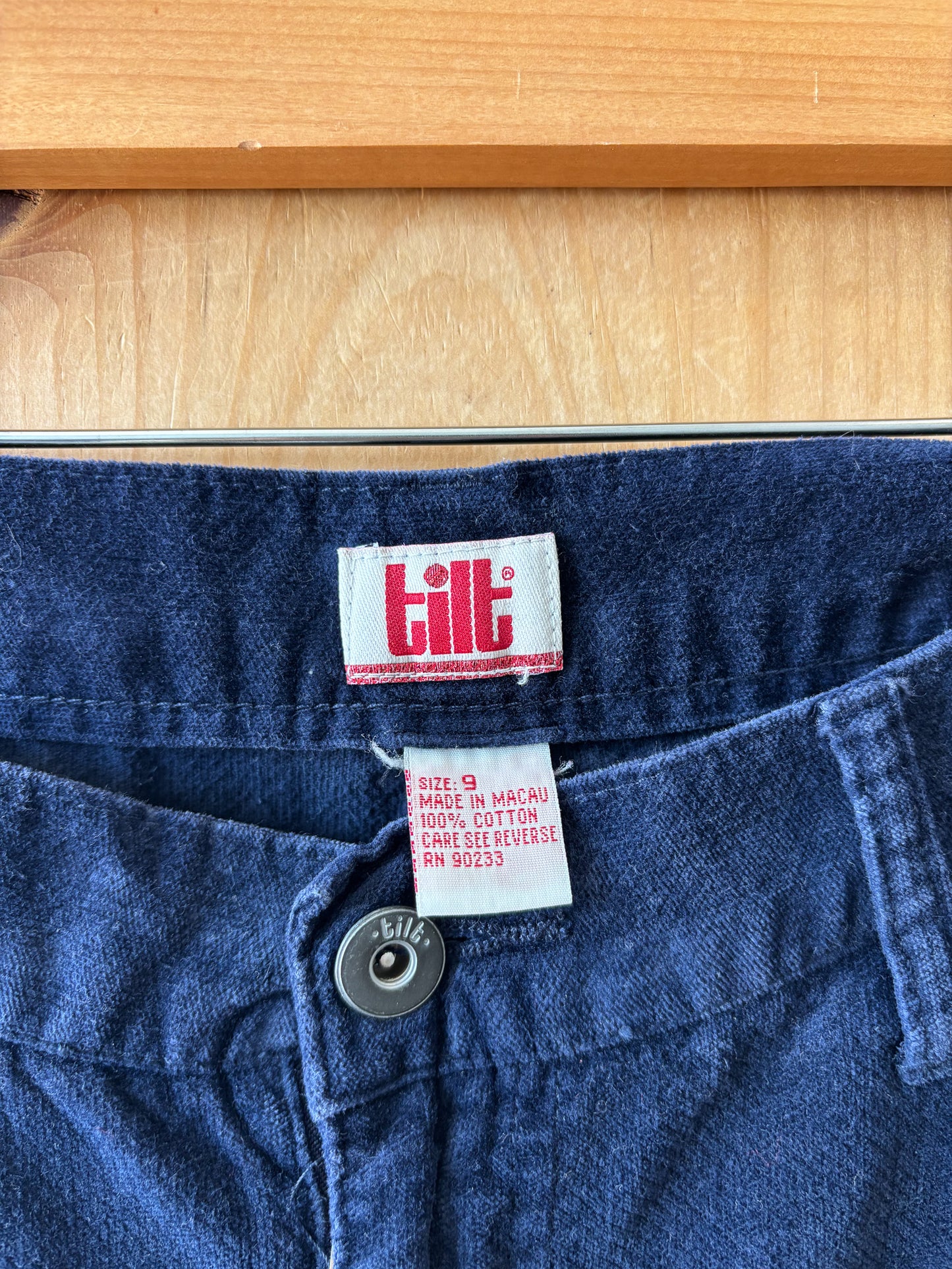Vtg Navy Blue Tilt Pants : Jrs 9