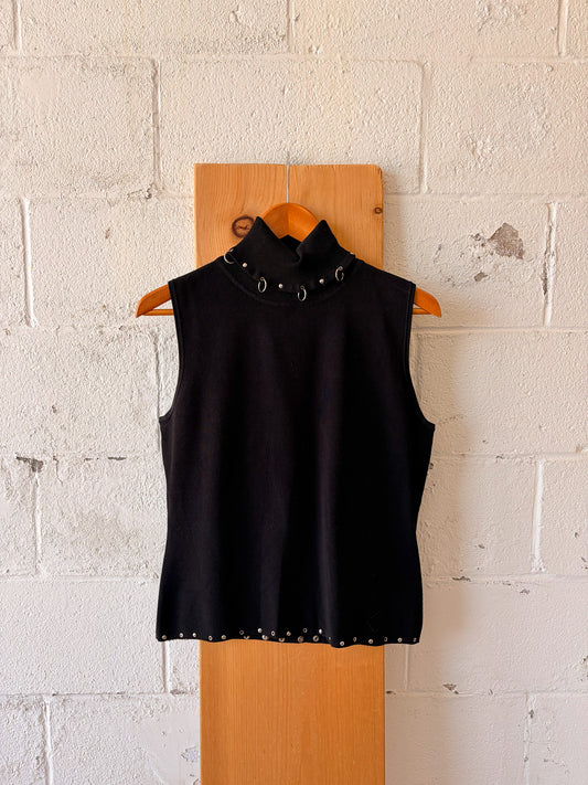 Ring Detailed Turtleneck Tank : XL