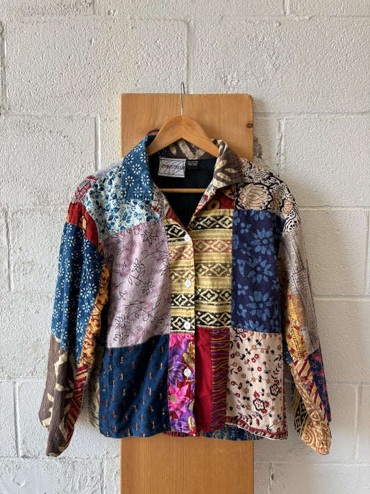 Vtg Patchwork Jacket : L
