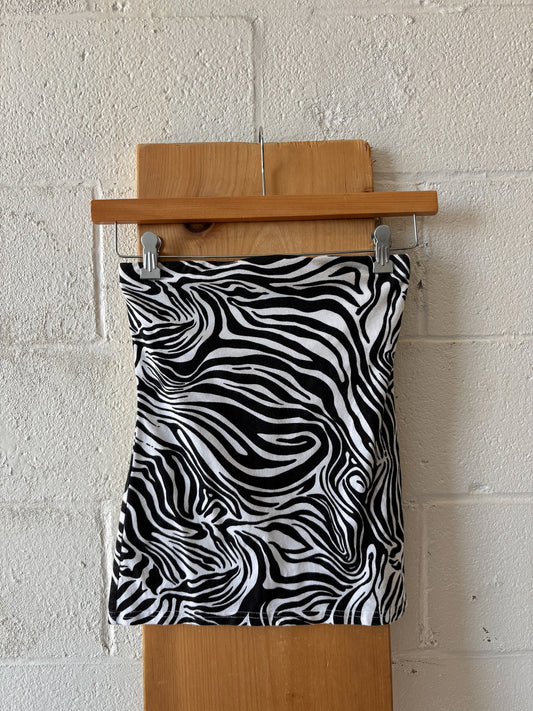 Zebra Print Tube Top : S