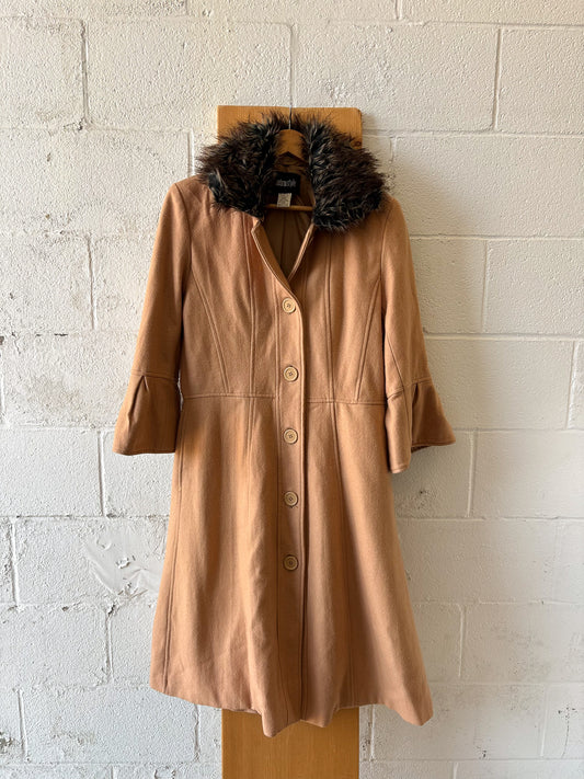 Faux Fur Collared Coat : 8 (Local Pick Up Only)