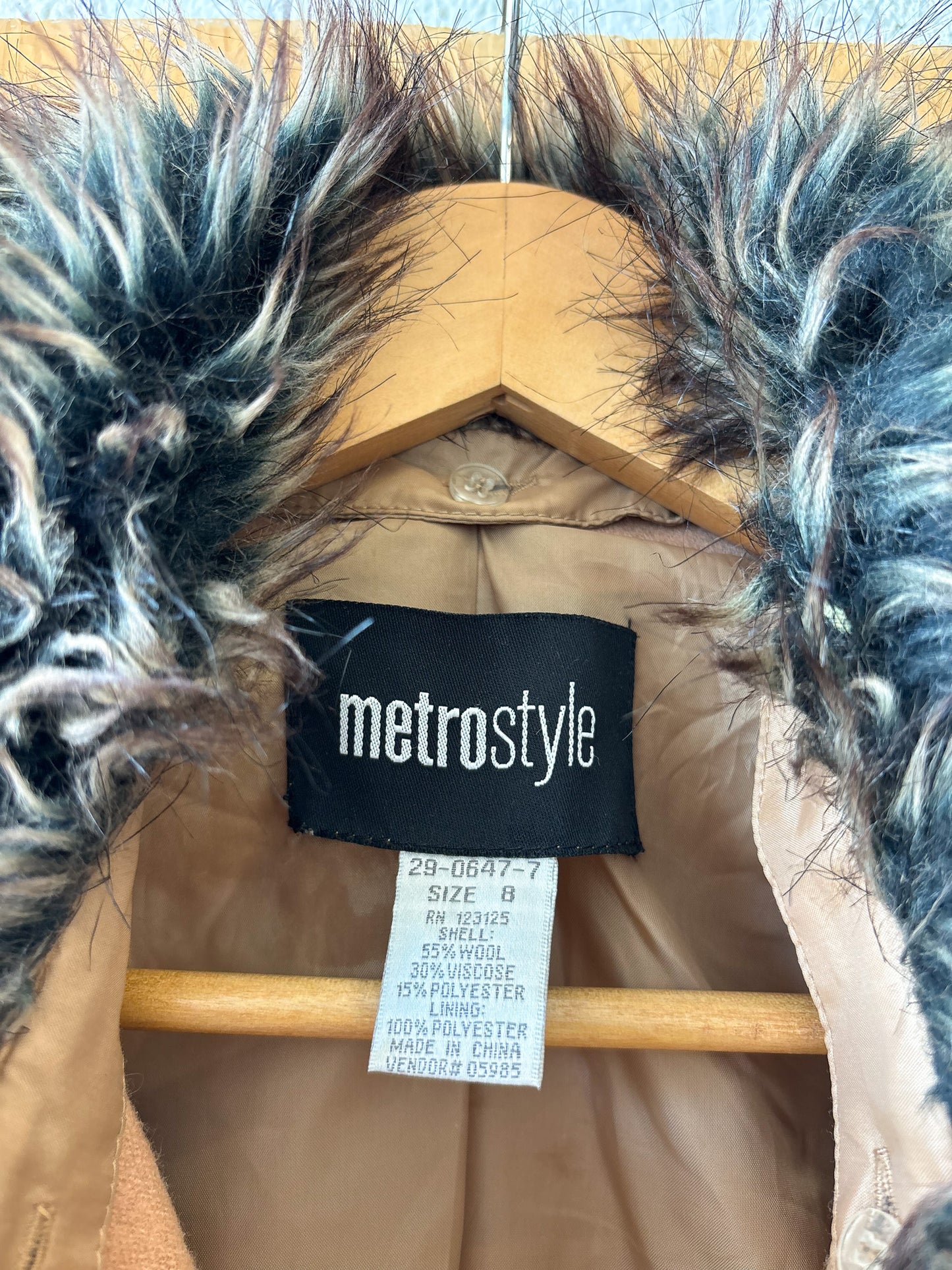 Faux Fur Collared Coat : 8 (Local Pick Up Only)