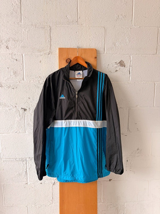 Vtg Adidas Quarter Zip Windbreaker : XL