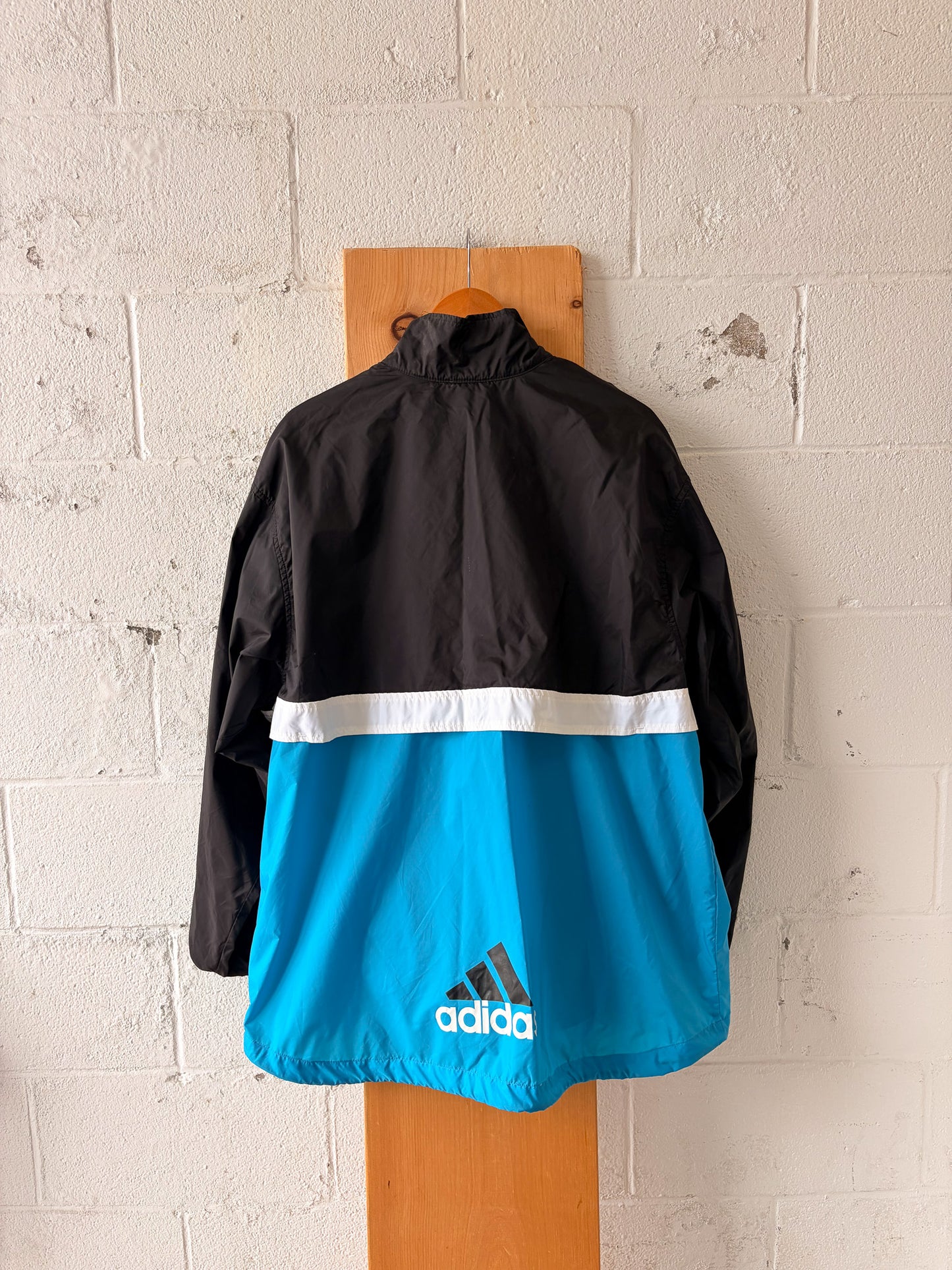Vtg Adidas Quarter Zip Windbreaker : XL