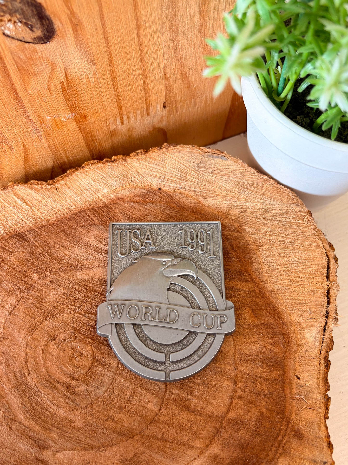Vtg World Cup Belt Buckle