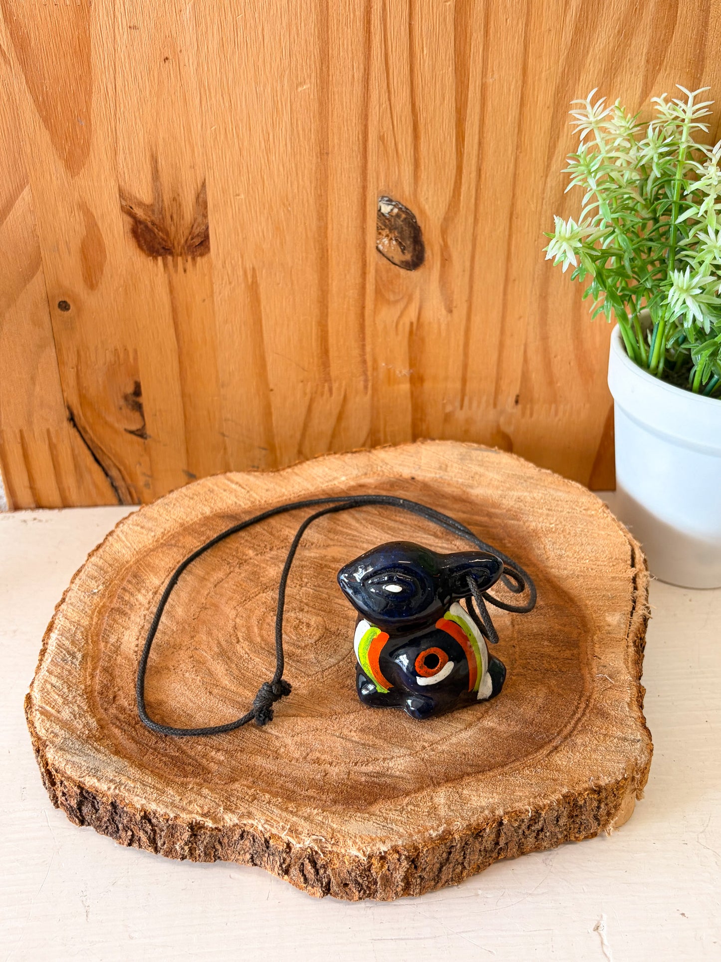 Handmade Rabbit Pendant Cord Necklace