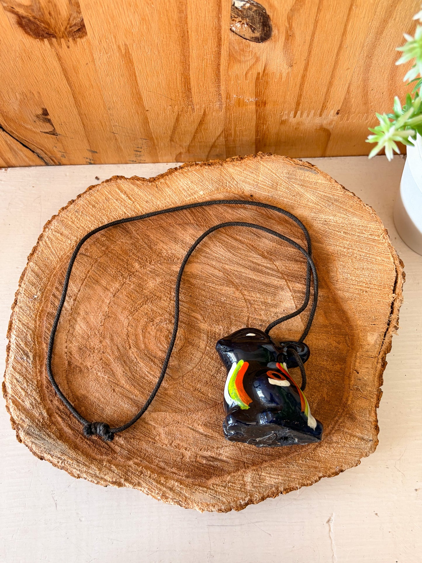 Handmade Rabbit Pendant Cord Necklace
