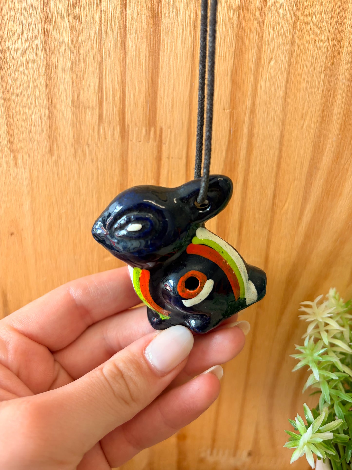 Handmade Rabbit Pendant Cord Necklace
