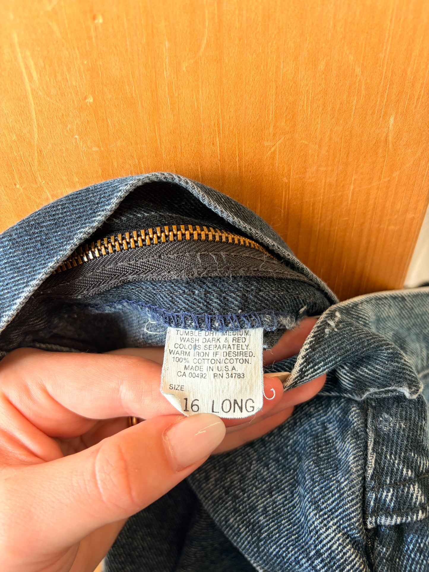 Vtg Lee Dark Acid Wash Jeans : 16L