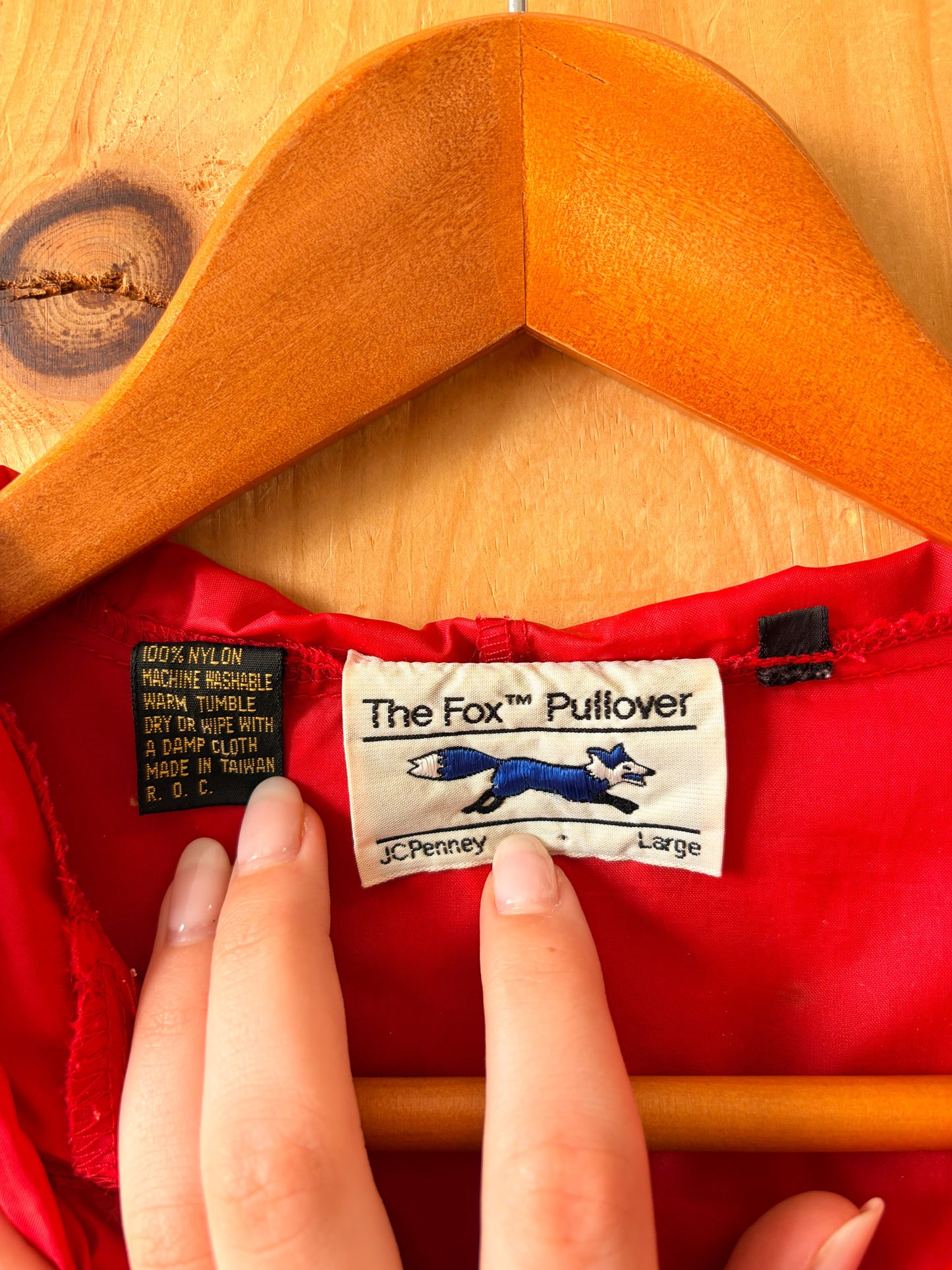 Vtg "The Fox" Red Windbreaker : L