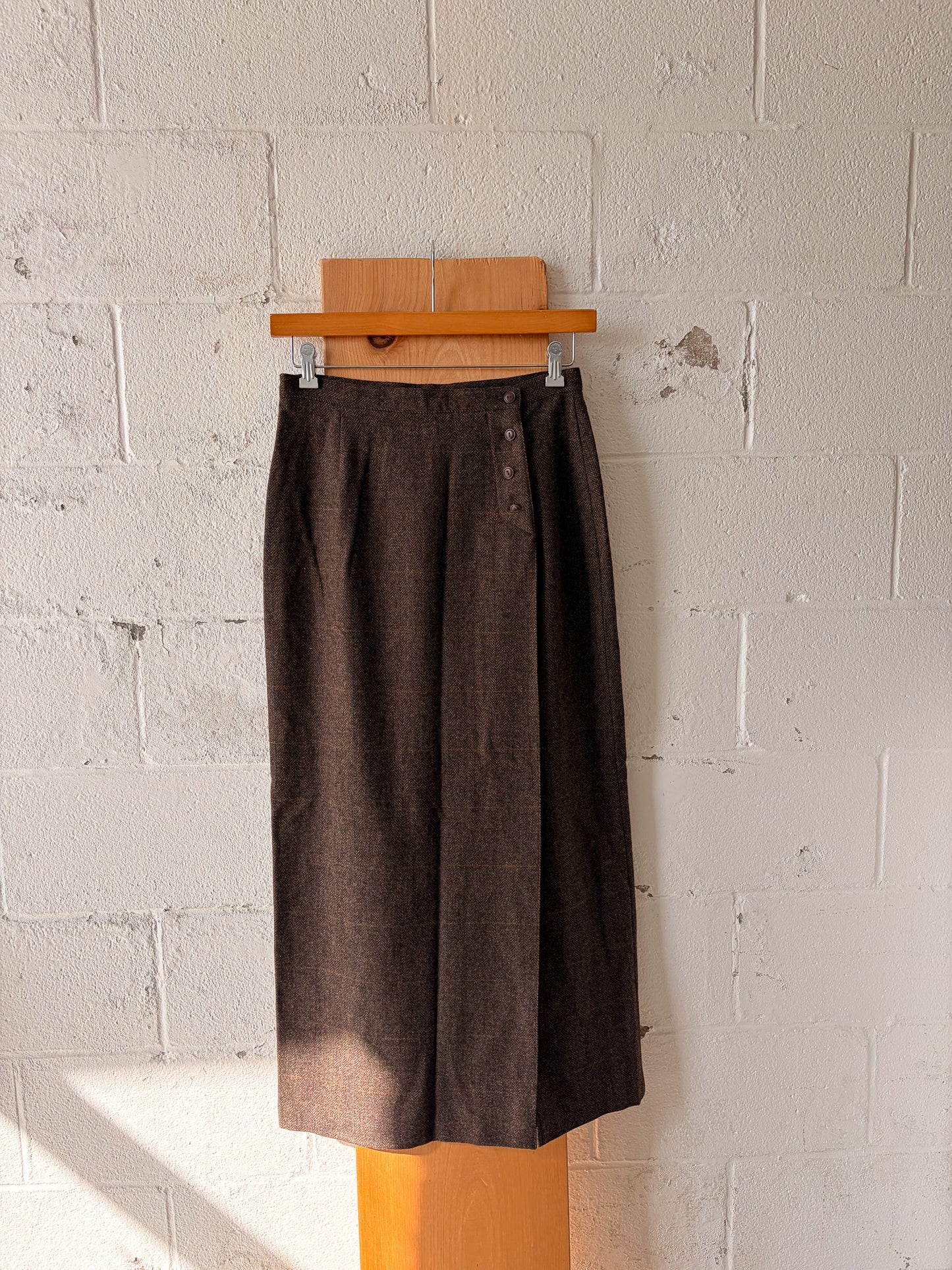 Vtg Brown Wrap Style Skirt : 12