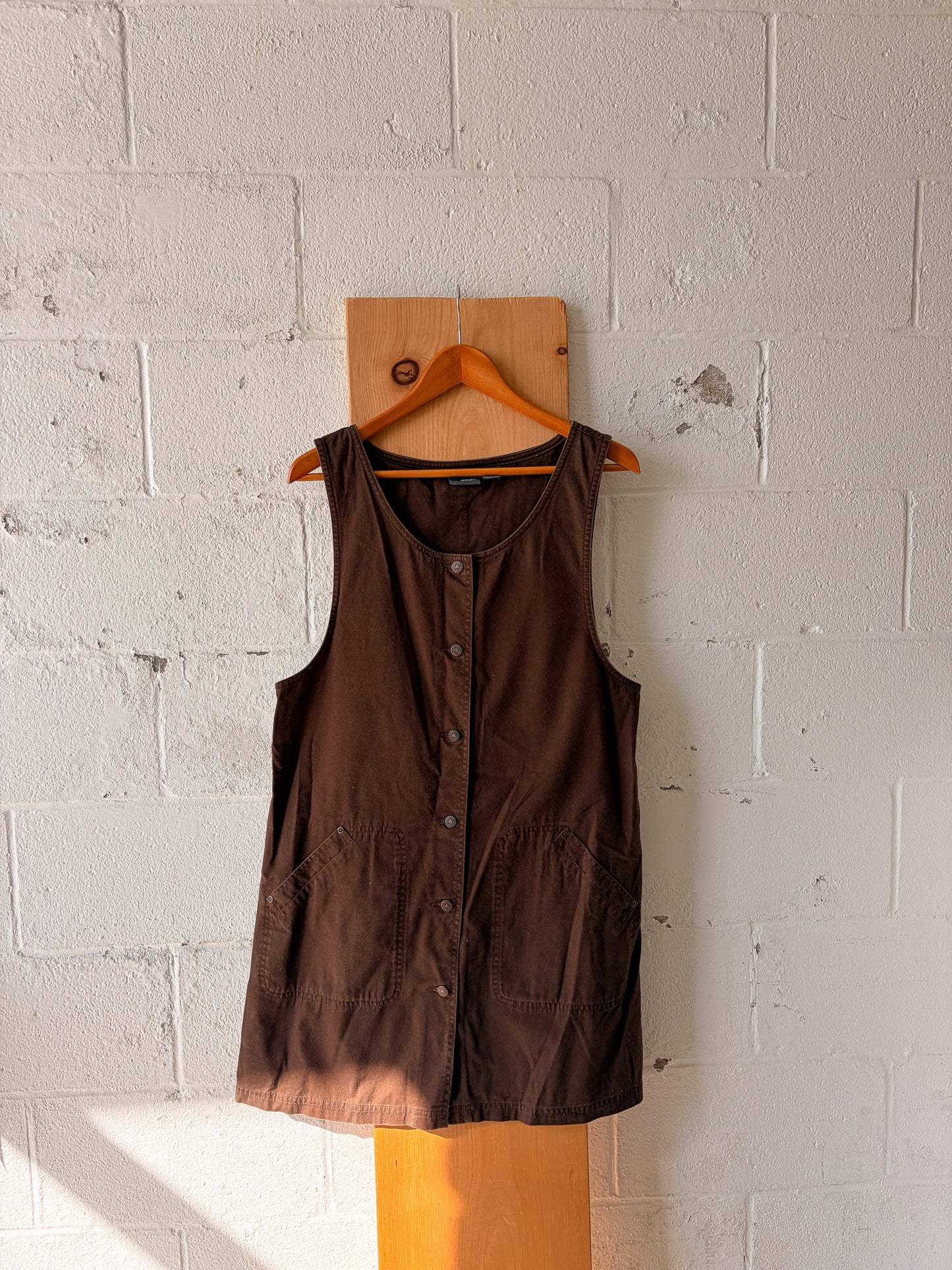 Vtg Brown Cotton Jumper : L