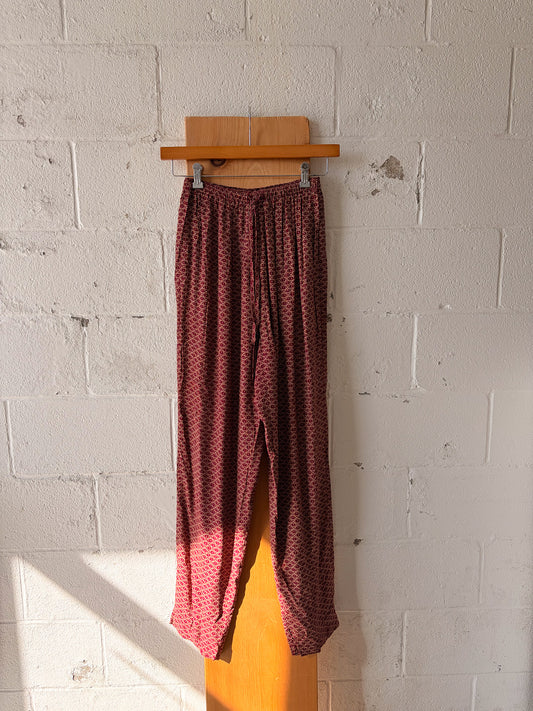 Vtg Patterned Red Pants : M